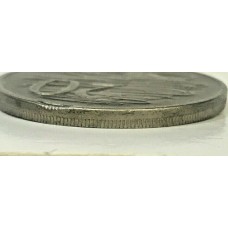 AUSTRALIA 1966 . TWENTY 20  CENTS COIN . ERROR . HALF THE EDGE MILLED and CLIPPED